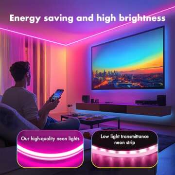 Neon Rope Lights, JIAMEI 20FT RGB LED Strip Lights, App Control, IR Remote, Music Syncing, Outdoor I...