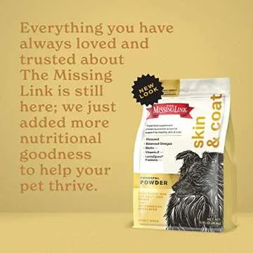 The Missing Link Skin & Coat + Probiotics Supplement 5lb Bag - Powerful Superfood Powder for Dogs Supports Healthy Skin & Glossy Coat, Promotes Hair Growth