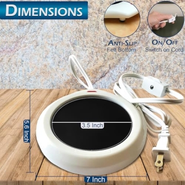 Home-X Mug Warmer for Coffee and Tea - Desktop Use