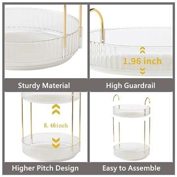 Asayuee 360 Rotating Makeup Organizer,3 Tier Large Capacity Make Up Organizers and Storage,Skincare Perfume Vanity Organizers,Bathroom Cosmetics Storage Organizer Countertop (Clear-3 Tier)