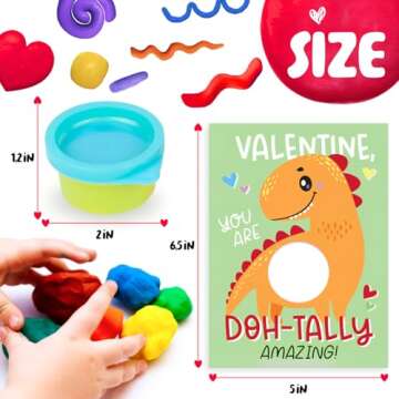 Funeta Valentines Day Gifts for Kids -30 Pack Valentines Cards with Playdough for Toddlers Girls Boys Classroom Exchange, Valentines Playdoh Party Favors for Kids School