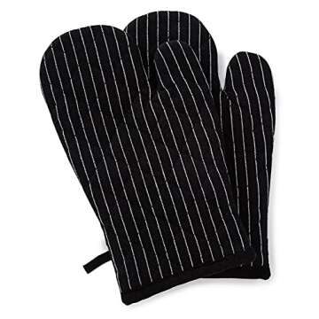 Encasa Homes Long 12" Oven Microwave Hand Gloves Mitts (2 pc Set) for Kitchen Cooking & Baking - Hea...
