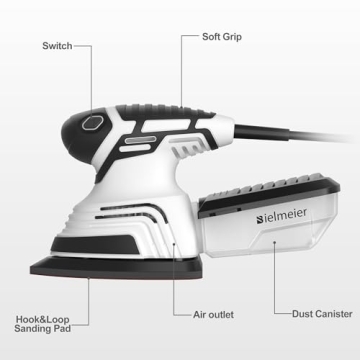 Bielmeier Electric Detail Sander with 12 Sandpapers for Efficient Sanding