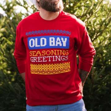Route One Apparel | Officially Licensed Old Bay Seasons Greetings Sweatshirt, Cozy, Comfy, Maryland ...