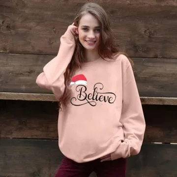 Funny Believe Women's Sweatshirt - Holiday Graphic Tee