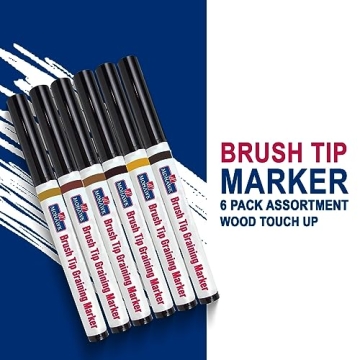 Mohawk Wood Stain Brush Tip Markers Touch Up Kit 6 Pack