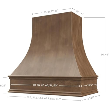 Riley & Higgs Curved Front American Walnut Range Hood Cover - Luxury Kitchen Upgrade
