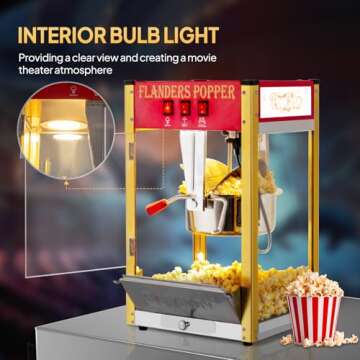 ROVSUN Popcorn Machine - Movie Theater Style with Accessories