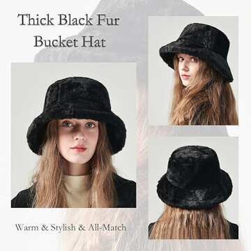 Winter Faux Fur Furry Bucket Hat - Cozy and Stylish Plush Fisherman Hat for All