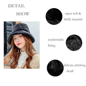Stylish Winter Faux Fur Bucket Hat for Men & Women