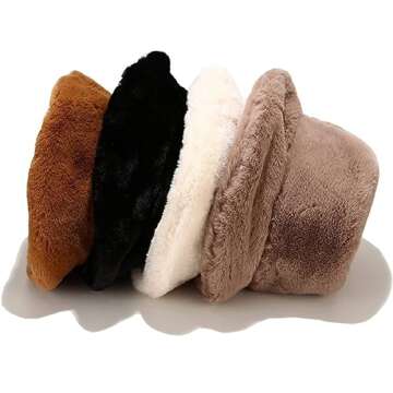 Stylish Winter Faux Fur Bucket Hat for Men & Women