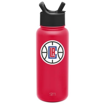 Simple Modern NBA Los Angeles Clippers Water Bottle | 32oz Vacuum Insulated Thermos with Straw Lid