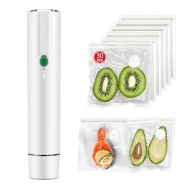 Handheld Vacuum Sealer for Food Storage - Compact Design with 30 Bags