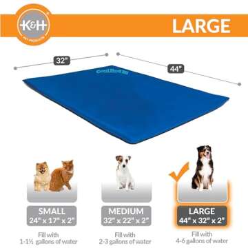 K&H Pet Products Cool Bed III Dog Cooling Mat, Indoor Outdoor Cooling Beds for Large Dogs, Chilling ...