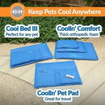 K&H Pet Products Cool Bed III Dog Cooling Mat, Indoor Outdoor Cooling Beds for Large Dogs, Chilling Pet Pad for in Home, Outdoor Houses, Crates, Yards, Porches - Large 44 X 32in Chill Blue