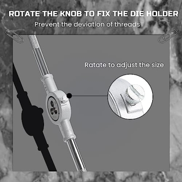 Anfrere 60pcs SAE & Metric Tap and Die Set, Metric Standard Rethreading Tool Kit, Coarse and Fine Threads for Cutting External and Internal Threads, Essential Repair Tool Kit with Storage Case