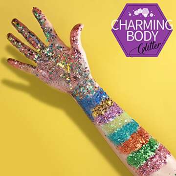 FANDAMEI 48 Color Glitter, 24 Color 5g Fine Glitter&24 Boxes Holographic Chunky Glitter Sequins, Iridescent Glitter Flakes for Nail Art,Cosmetic,Makeup. Body Face Glitter for Festival, Halloween