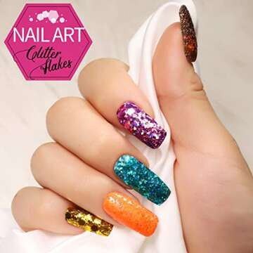 FANDAMEI 48 Color Glitter, 24 Color 5g Fine Glitter&24 Boxes Holographic Chunky Glitter Sequins, Iridescent Glitter Flakes for Nail Art,Cosmetic,Makeup. Body Face Glitter for Festival, Halloween