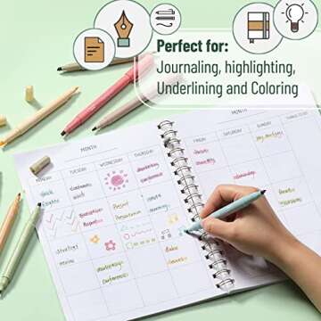 Mr. Pen- Dual Tip Highlighters, Vintage Colors, 8 Pack, Fine & Chisel Tip, Highlighter, Highlighters Assorted Colors, Cute Highlighters, Highlighter Pens, Highlighter Markers