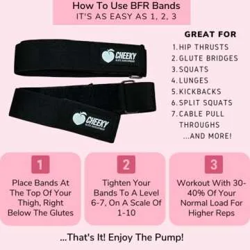 BFR Booty Bands for Women - Blood Flow Occlusion Straps for Butt and Legs Restriction Glute Training