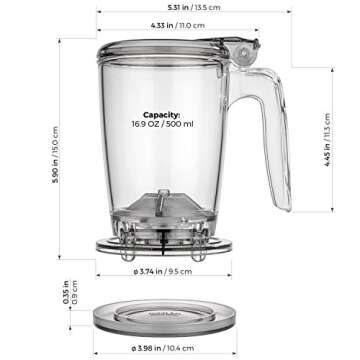 Tealyra - rapidTEA MAKER - 16-ounce - Loose Tea Teapot Infuser - Best Tea Maker Makes a Perfect Cup of Leaf Tea - Bottom Dispensing Teapot - Dripping Free Guarantee - 500ml