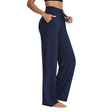 Sarin Mathews Wide Leg Yoga Pants - Comfy Lounge Joggers with Pockets