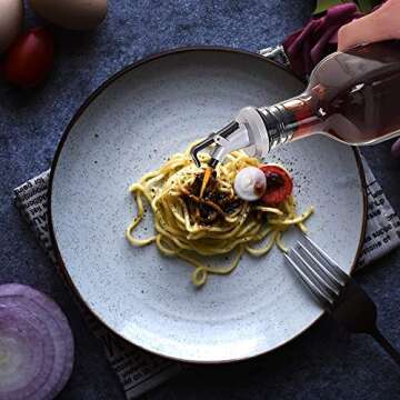 WERTIOO Oil Dispenser Bottle 4 Pack 17 OZ Glass Olive Oil and Vinegar Dispenser Set Oil Container with Funnel & Pen and Tag for Kitchen