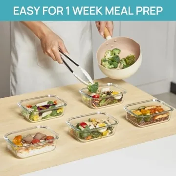 Vtopmart 22oz Glass Meal Prep Containers with Airtight Lids