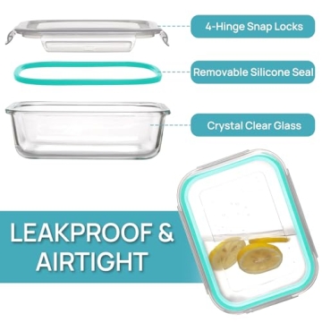 Vtopmart 22oz Glass Meal Prep Containers with Airtight Lids