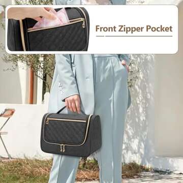 Luxja Wearable Breast Pump Bag (with a Waterproof Mat) Compatible with Momcozy and Elvie Breast Pump, Carrying Case for Wearable Breast Pump and Extra Parts (Patent Pending), Black