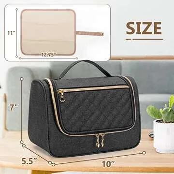 Luxja Wearable Breast Pump Bag (with a Waterproof Mat) Compatible with Momcozy and Elvie Breast Pump, Carrying Case for Wearable Breast Pump and Extra Parts (Patent Pending), Black