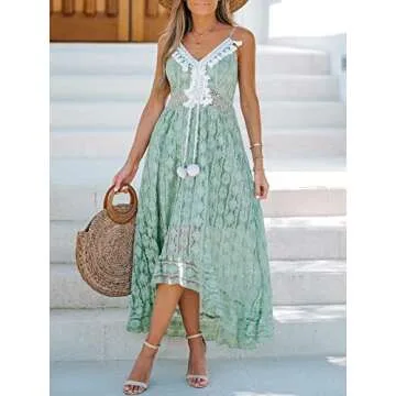 Stylish CUPSHE Mint Green Lace Summer Maxi Dress