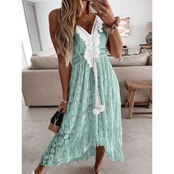 Stylish CUPSHE Mint Green Lace Summer Maxi Dress