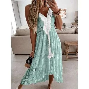 Stylish CUPSHE Mint Green Lace Summer Maxi Dress