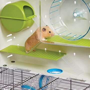 MidWest Homes for Pets Hamster Cage | Awesome Arcade Hamster Home (White) | 18.11 x 11.61 x 21.26 Inch