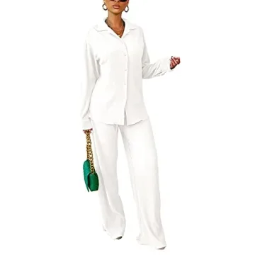 Kaimimei Stylish Wide Leg Two Piece Pants Set for Women