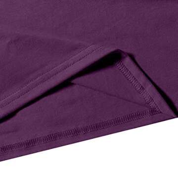 DANVOUY Womens T Shirt Casual Cotton Short Sleeve V-Neck Graphic T-Shirt Tops Tees Purple Large