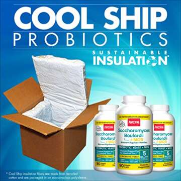 Jarrow Formulas Saccharomyces Boulardii Probiotics + MOS 5 Billion CFU Probiotic Yeast for Intestinal Health Support, Gut Health Supplements for Women and Men, 90 Veggie Capsules, 90 Day Supply