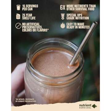 Nutrient Survival Creamy Chocolate Whey Protein Shake: Gluten-Free, High-Protein Breakfast or Meal R...