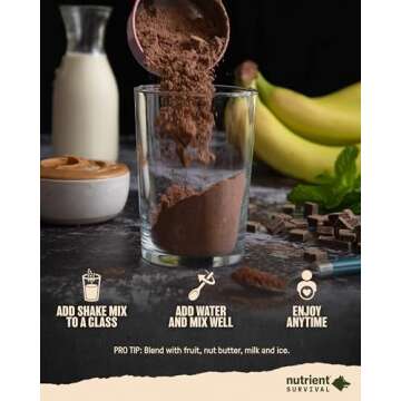 Nutrient Survival Creamy Chocolate Whey Protein Shake - Gluten-Free