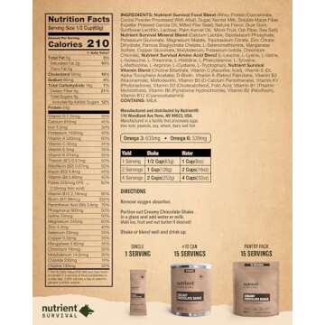 Nutrient Survival Creamy Chocolate Whey Protein Shake - Gluten-Free