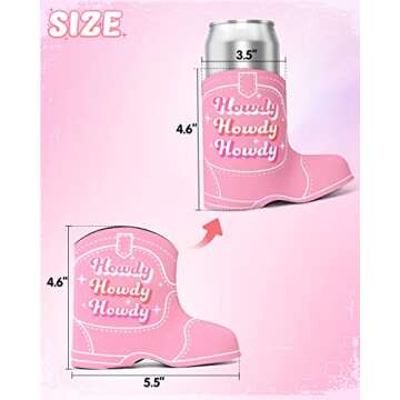 CiyvoLyeen 12 Pack Cowgirl Boot Bachelorette Skinny Can Sleeves Disco Cowgirl Slim Beverage Sleeves ...