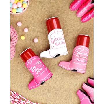 CiyvoLyeen Cowgirl Boot Beverage Sleeves for Parties