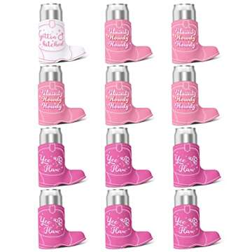 CiyvoLyeen Cowgirl Boot Beverage Sleeves for Parties
