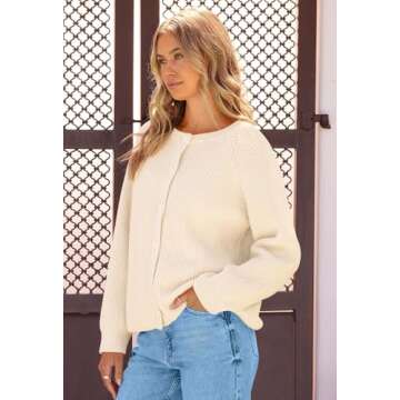 MEROKEETY Women's Cozy Long Sleeve Cardigan Sweater