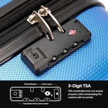 GinzaTravel 3-Piece Luggage Set with TSA Locks, Expandable, and Friction-Resistant in Wathet - Includes 20", 24" & 28" Spinner Suitcases