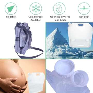 42 Gallons (16 pcs, 2.6 Gallons Each), Water Storage Containers, Emergency Water Storage,Collapsible Water Containers, for Fishing, Camping, Hiking&Survival Kit. (160L)