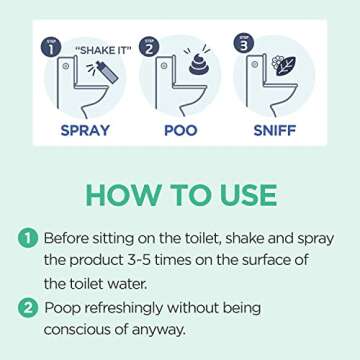 Pooretty Pre-Poo Aromatic Bathroom Toilet Spray, Potty Deodorizer, Neutralize Bad Odors (1.69 fl.oz.) - Soft Cotton & Baby Powder Scent