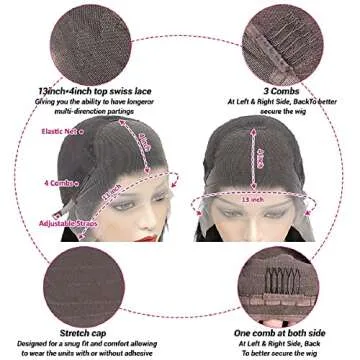 26 Inch Body Wave Lace Front Wigs Human Hair 180% Density 13x4 HD Transparent Lace Front Wigs Pre Plucked Bleached Knots Glueless Brazilian Frontal Wigs Human Hair for Women Natural Black