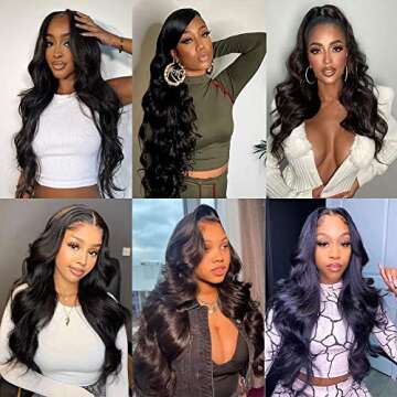 26 Inch Body Wave Lace Front Wigs Human Hair 180% Density 13x4 HD Transparent Lace Front Wigs Pre Plucked Bleached Knots Glueless Brazilian Frontal Wigs Human Hair for Women Natural Black